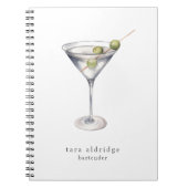 Carnet Martini Cocktail Bartender Professionnel (Devant)