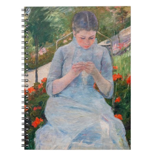 Carnet Mary Cassatt - Fille couture dans un jardin (Devant)
