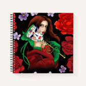 Carnet Mascarade rouge verte vénitienne (Devant)