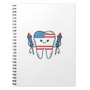 Carnet Mascotte de dent patriotique Conception de vecteur