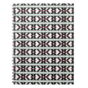 Carnet Masculine Art populaire tribal letton noir et blan