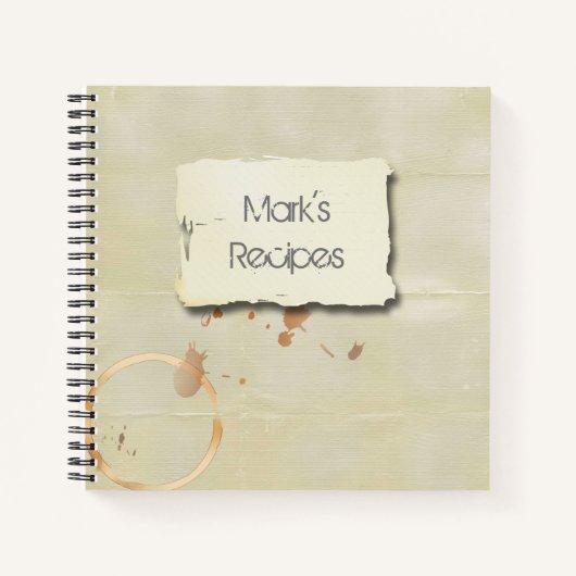 Carnet Masculine de papier Kraft taché de café (Devant)