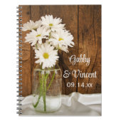 Carnet Mason Jar White Daisies Country Barn Mariage (Devant)