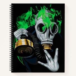Carnet Masque à gaz toxique : Flammes néon