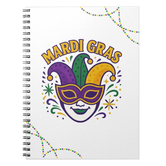 Carnet Masque coloré traditionnel de Mardi Gras (Devant)