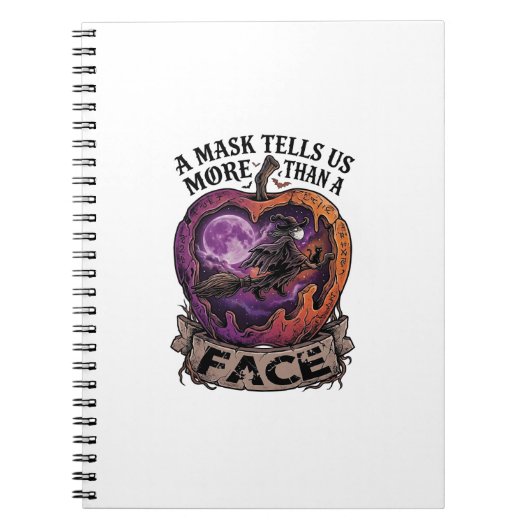 Carnet Masque En Dit Plus Que Le Visage Halloween Sorcièr (Devant)