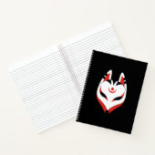 Carnet Masque japonais Kitsune Fox sur noir (Intérieur)