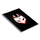 Carnet Masque japonais Kitsune Fox sur noir (Côté Droit)