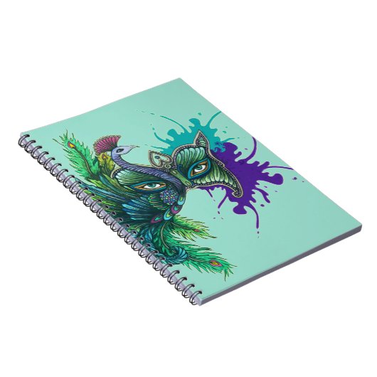 Carnet Masque - paon (Côté Droit)