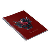 Carnet Masque rouge bordeaux noir (Côté Droit)