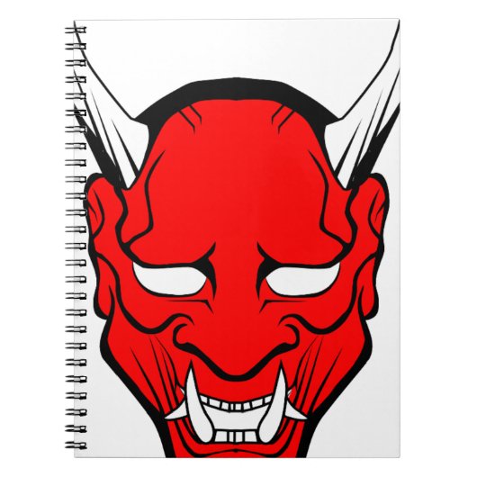 Carnet Masque rouge japonais Hannya (Devant)