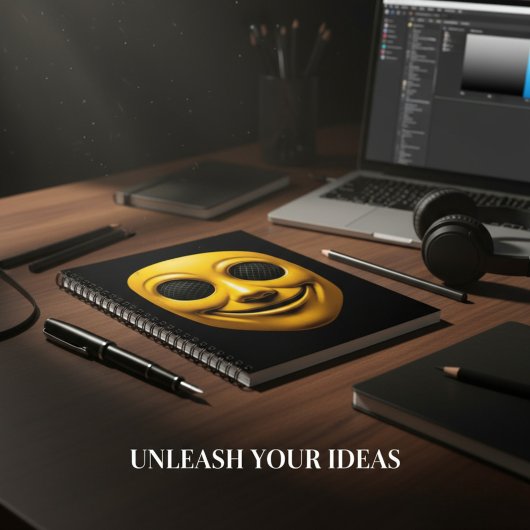 Carnet Masque souriant jaune