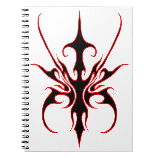 Carnet Masque tribal - Noir et Rouge (Devant)