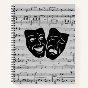 Carnet Masques de musique et de théâtre argentés