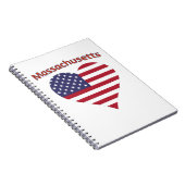 Carnet Massachusetts American Flag Heart (Côté Droit)