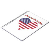 Carnet Massachusetts American Flag Heart (Côté gauche)
