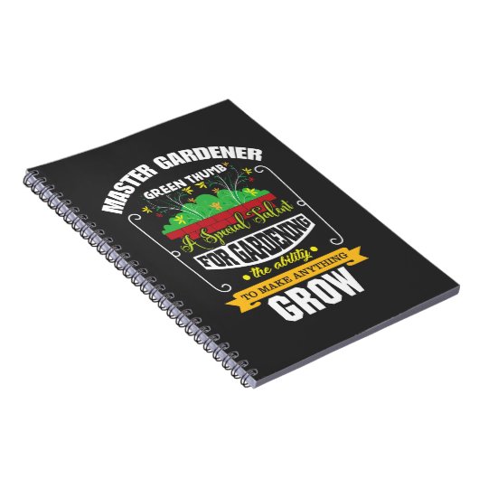 Carnet Master Gardener Vert Pouce Plante Fleur (Côté Droit)