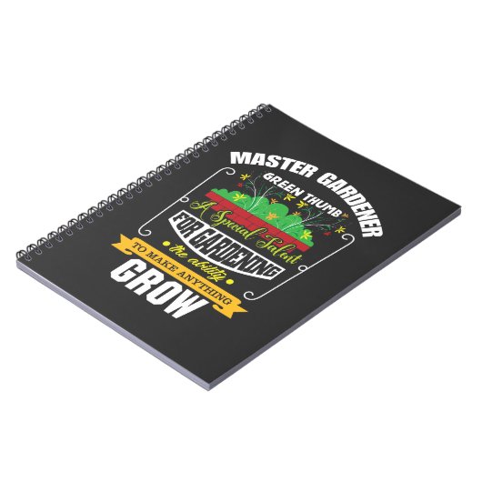 Carnet Master Gardener Vert Pouce Plante Fleur (Côté gauche)