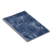 Carnet Matériau Denim dans un motif de poche patchwork. (Côté Droit)