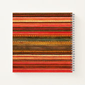 Carnet Matériau Textile Rayures Rouge Orange et Vert (Dos)