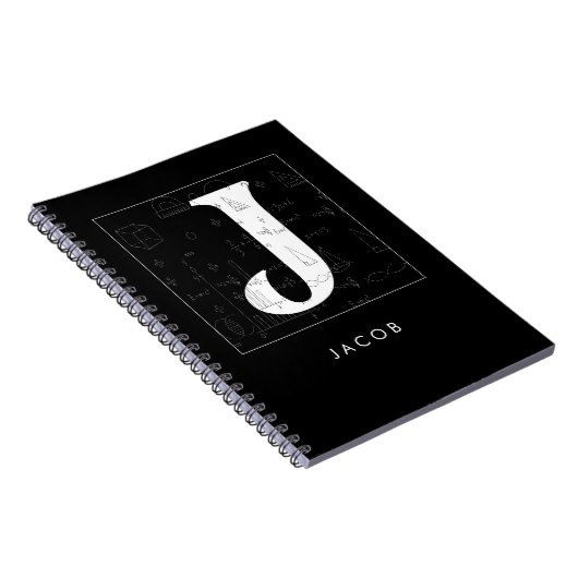Carnet Math Monogramme - Lettre J (Côté Droit)