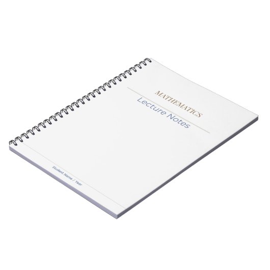 Carnet Mathematics Notebook – Minimal Academic Edition (Côté gauche)