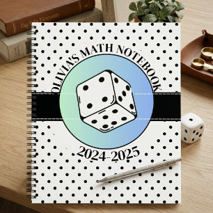 Carnet Mathématiques minimalistes élégantes en noir et bl