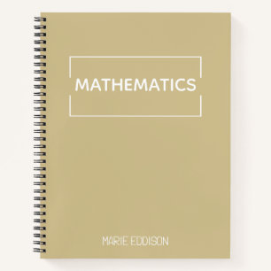 Carnet Mathématiques personnalisées Simple Cute Beige