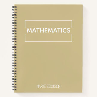 Carnet Mathématiques personnalisées Simple Cute Beige