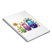 Carnet Matryoshka Poupées russes & tournesols personnalis (Côté Droit)