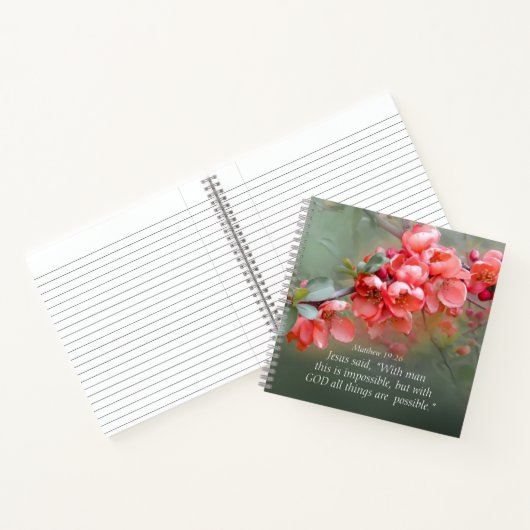 Carnet Matthieu 19:26 Avec DIEU, tout est possible (Intérieur)