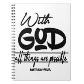 Carnet Matthieu 19:26 avec Dieu tout est possible. (Devant)