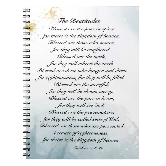 Carnet Matthieu 5:3-10 Beatitudes Sermon sur le Mont (Devant)