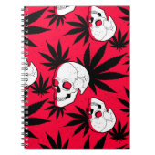 Carnet Mauvaises herbes et crânes rouges et blancs et noi (Devant)