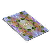 Carnet Mauve et Motif Feuille vert (Côté Droit)