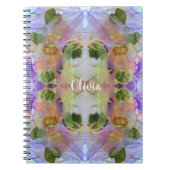 Carnet Mauve et Motif Feuille vert (Devant)