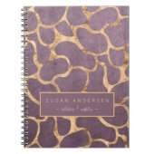 Carnet Mauve rose or sophistiqué motif papier peint  (Devant)