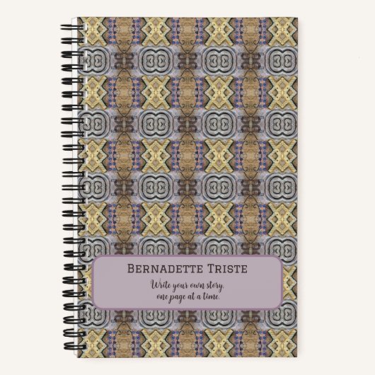 Carnet Mauve Tan Brown Motif géométrique sans couture (Recto)