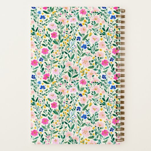 Carnet Maximalist Bridesmaid Wildflower Floral Pattern (Verso)
