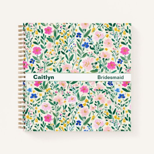 Carnet Maximalist Wildflower Floral Square (Devant)