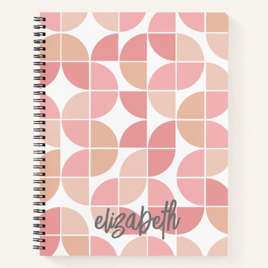 Carnet MCM Mod Cercles Motif mauve et rose rousse (Devant)