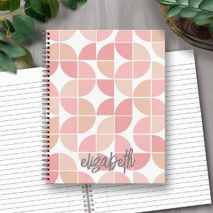 Carnet MCM Mod Cercles Motif mauve et rose rousse