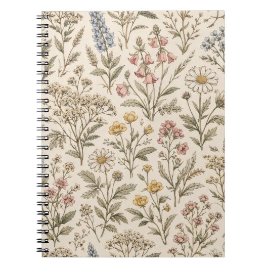 Carnet Meadow Botanica – Vintage Wildflower (Devant)