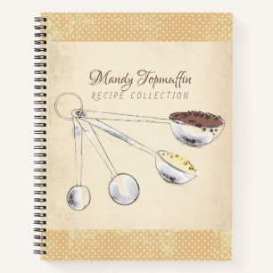 Carnet Measuring spoons personal cookbook recipe notebook