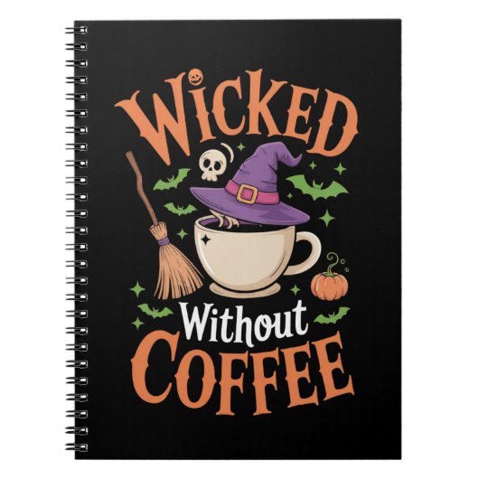 Carnet Méchant sans café Chapeau de sorcière drôle Hallow (Devant)