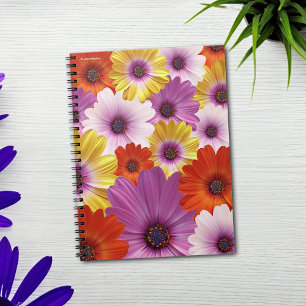 Carnet Médaille colorée de marguerites africaines Fleurs