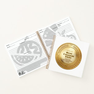 Carnet Médaille d'or réaliste 3D personnalisable et modif