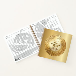 Carnet Médaille d'or réaliste 3D personnalisable et modif