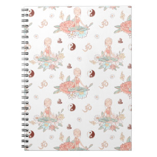 Carnet Médaille Zen Yoga Lotus Namaste Pastel