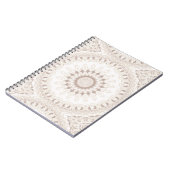 Carnet Médaillon de mandala blanc et beige doux (Côté gauche)